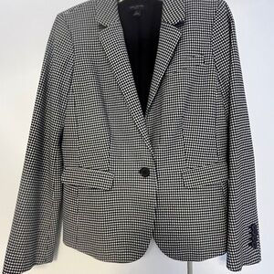 Ann Taylor Black and White Houndstooth Blazer